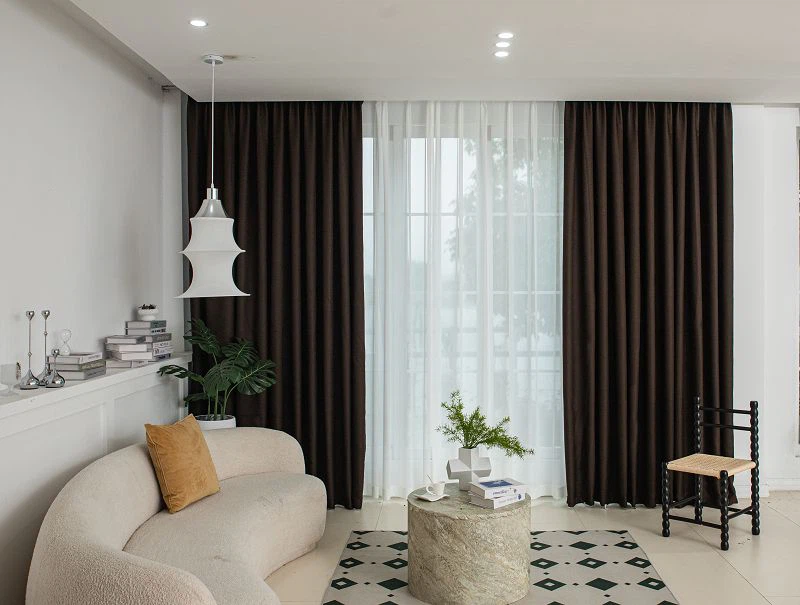 Tecido liso para cortina de linho de milho